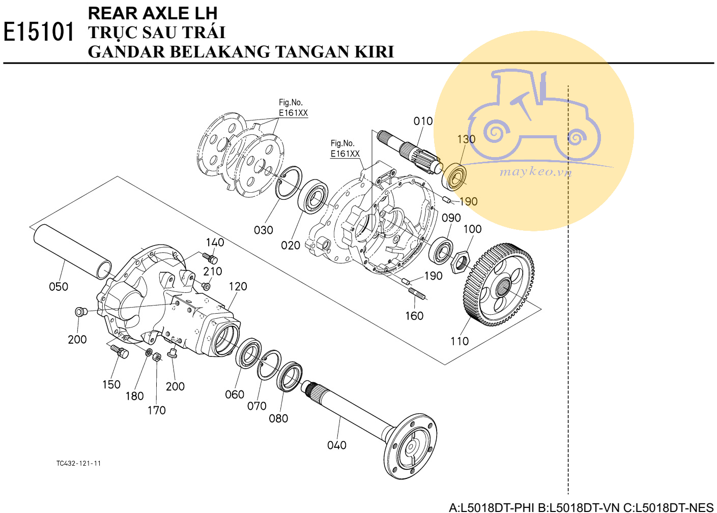 Trục sau trái